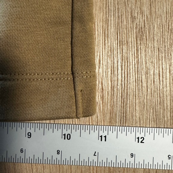 Nike Women's Wide Leg Sweatpants Tan Side Slit Drawstring Waist Logo Size L - Picture 3 of 8